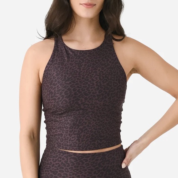 BEYOND YOGA Women's SoftMark Refocus Cropped Tank In in Charcoal Animal Print - Picture 13 of 15